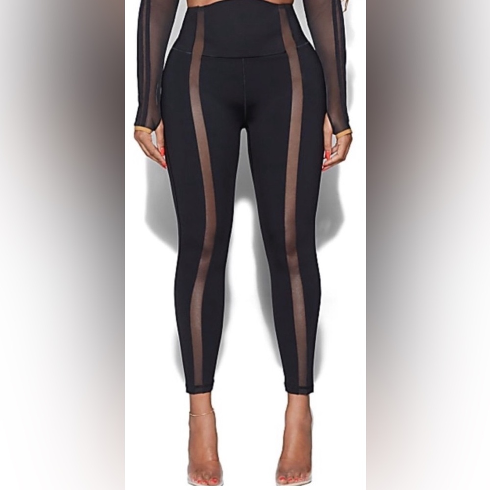 Adidas x Ivy Park Drip Women's Black Sheer Panel Tights/Leggings, Size Medium